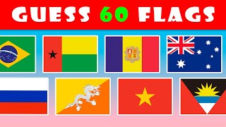 Guess the Flags  60 Flags Quiz [upl. by Erreip585]