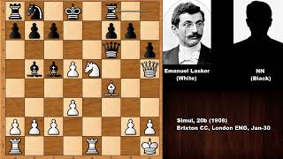 Very Instructive Emanuel Lasker vs NN  London 1908 [upl. by Modnarb]