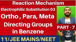 Reaction Mechanism 07 Electrophilic Substitution 03 Effect of Substituent on Reactivity Of Benzene [upl. by Ardenia]