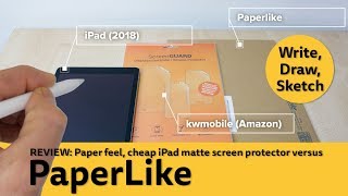 PaperLike matte screen protector review for the iPad Versus a cheap alternative from Amazon [upl. by Odell734]