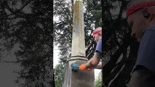 Headstone Cleaning large spire [upl. by Aniat]