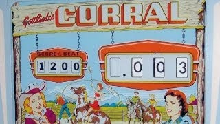 1961 Gottlieb CORRAL Pinball Machine In Action [upl. by Jerz]