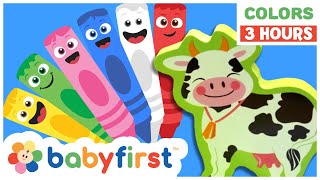 Toddler Learning Video  COLOR CREW  FULL COMPILATION  Songs Magic amp More  3 Hours  BabyFirstTV [upl. by Mita]