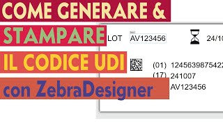 COME GENERARE E STAMPARE IL CODICE UDI CON ZEBRADESIGNER [upl. by Ernesto558]