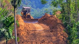 Perfectly Strong Dozer Leveling Ground For Plantation Road Construction On The Mountain [upl. by Yole923]