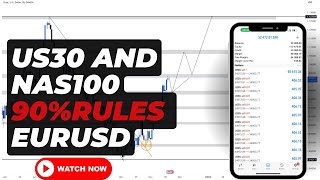 NAS100US30 AND EURUSD UPDATE 90 RULE OF THE MARKET [upl. by Dhiman]