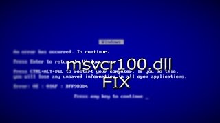 How to fix  msvcr100dll  Windows 108187 [upl. by Chun]