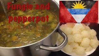 How to cook Fungi and Pepperpot The Antiguan and Barbudan dish [upl. by Fruin]