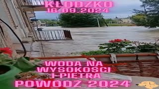 Woda w Kłodzku zaczęła podchodzić pod balkony znajdujące się na pierwszym piętrze wielka woda [upl. by Ipoillak193]