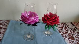 DIY Taça para festa decorada com rosa de EVA [upl. by Etnwahs59]