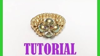 Tutorial come fare un anello con perline Anello Iridescenze Decò [upl. by Lehplar]