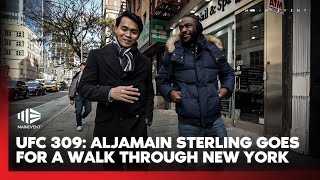 quotI like my chancesquot  Aljamain Sterling takes a walk in New York City and discusses Ilia Topuria [upl. by Bodwell]