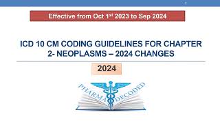 ICD 10 cm coding guidelines for Chapter 2 Neoplasms 2024 changes [upl. by Kotta289]