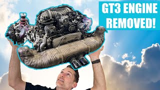 DROPPING THE ENGINE ON OUR 992 GT3  992 911 GT3 BUILD EPISODE 8 [upl. by Yendirb]