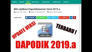 CARA UPDATE DAPODIK 2019 KE VERSI 2019a TERBARU [upl. by Trumann]