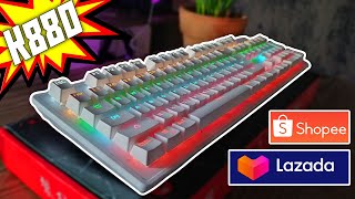 Budget Mechanical Gaming Keyboard  Gigaware K880 White  Lazada Unboxing  Review TAGALOG [upl. by Netsyrk]