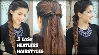 3 QUICK amp EASY Everyday Braided Hairstyles For Medium To Long Hair  Heatless Hairstyles [upl. by Endys]