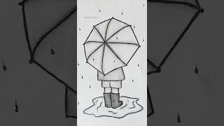 Girl with umbrella drawing ❤️ drawing pencilsketch satisfying art artvideo viral shorts art [upl. by Thilda]