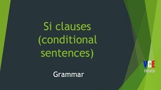 Si clauses  If clauses [upl. by Name]