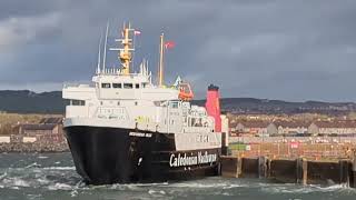 MV Hebridean Isles arriving and departing Ardrossan in a strong Northwesterly Saturday 121024 [upl. by Bleier]