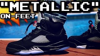 quotMETALLICquot AIR JORDAN 5 ONFEET REVIEWRANT [upl. by Ruyam]