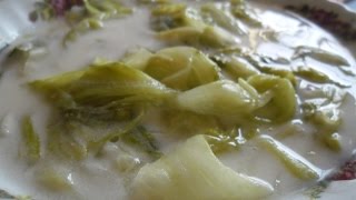 Grandma Matilda Cooking Traditional Hungarian Saláta Fözelék Cream of Lettuce Soup [upl. by Lorilyn]