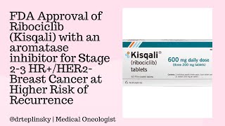 FDA Approves Ribociclib Kisqali for Stage 23 HRHER2 Breast Cancer at Higher Risk of Recurrence [upl. by Ingram]