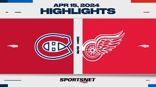 NHL Highlights  Canadiens vs Red Wings  April 15 2024 [upl. by Nets]