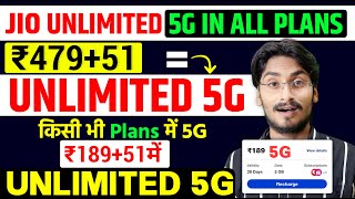 Jio Unlimited 5G In Any Plans  ₹479 amp ₹189 में 51 5G Upgrade Plan  Jio 5G Upgrade Plans QnA [upl. by Ahsimal377]