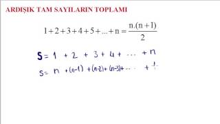 ARDIŞIK SAYILAR Ardışık Tam Sayıların Toplam Formülü Nasıl Elde Edilir [upl. by Tonina377]