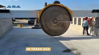 Block Saw Cutting Limestone in Texas USA [upl. by Mackey652]