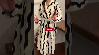 Cozy Zebra Stripe Fleece Lined Womens Robe with Belt amp Pockets [upl. by Relyuhcs]