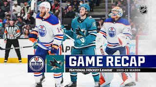 Oilers  Sharks 1228  NHL Highlights 2023 [upl. by Acemat]