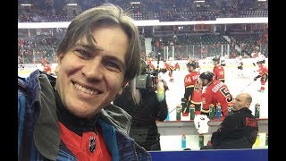 Z Chengdu na otočku na NHL Flames  Blackhawks [upl. by Enylodnewg267]