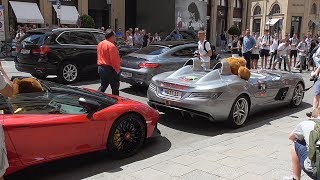 Gercollectors SLR Stirling Moss  Aventador SV  675lt  Start Up  Acceleration  Munich [upl. by Haag]