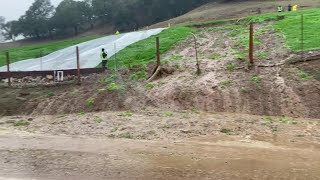 Silverado Trail mudslide and Oak Circle flooding [upl. by Michail]