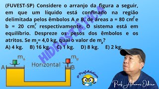 FUVEST Considere o arranjo da figura a seguir em que um liquidoHidrostática ProfAdetiam [upl. by Niwled]