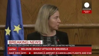 LIVE Federica Mogherini breaks down during speech on Brussels [upl. by Drawets]