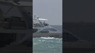 ROLLING MEGA YACHT OUT THE INLET  ROUGH INLETS  Boats at Jupiter [upl. by Atoked777]