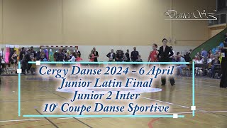 Pontoise 2024 Junior 2 Inter Latin Final  All Dances  6 April 2024 [upl. by Chamkis]