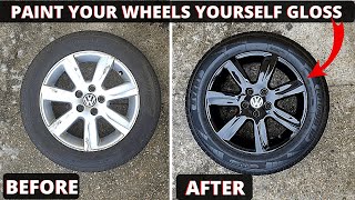 How to Spray Paint Wheels Gloss Black [upl. by Hayn]