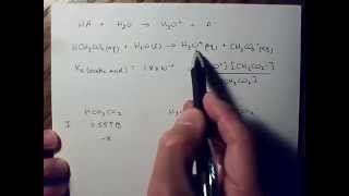 Calculating the hydrogen ion or hydroxide ion concentration for weak acids [upl. by Elvia443]