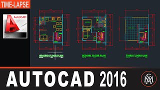 Autocad Floor Plan  3 Storey House 5x5 m [upl. by Gnoy]