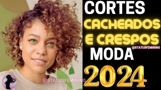 CORTES CURTOS E MÉDIOS CACHEADOS E CRESPOS MODA 2024 [upl. by Ahsilrae]