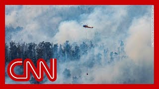 Residents trapped on beach as Australian wildfire rages [upl. by Galer]