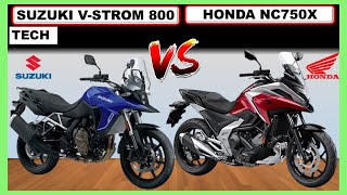 ➤ SUZUKI VSTROM 800TECH vs HONDA NC750X Comparativa Trails hondanc750x trompo1 [upl. by Aihsemot]