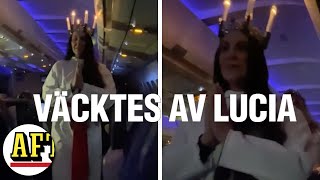 Här väcks de av luciatåg – på flygresan [upl. by Nitsirk]