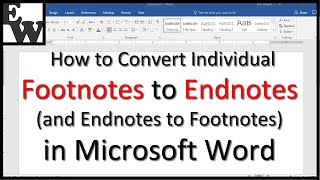 How to Convert Individual Footnotes to Endnotes in Microsoft Word [upl. by Harper293]