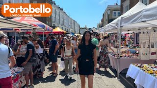 Portobello Market amp Notting Hill ☀️ London 4K HDR  2023 [upl. by Kneeland7]