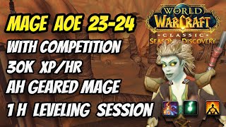 SOD Mage AOE Leveling 23 to 24  26k xph  Dwarfs in The Barrens  Leveling session [upl. by Handel676]